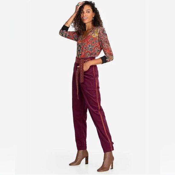 Johnny Was Lambda High Waisted Corduroy Pants. Medium NWT - Picture 2 of 8